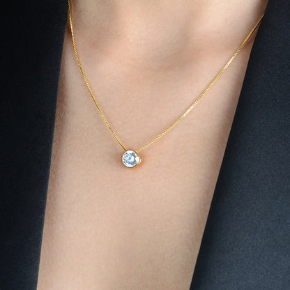 Colar Feminino Ponto de Luz Zircônia Banhado a Ouro 24K - Belice