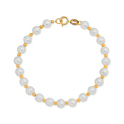 Pulseira Dourada de Pérolas Banhada a Ouro 24K - Belice Joias