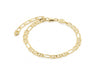 Pulseira Feminina Elos Fígaro e Coração Zircônias Ouro 18k Veri