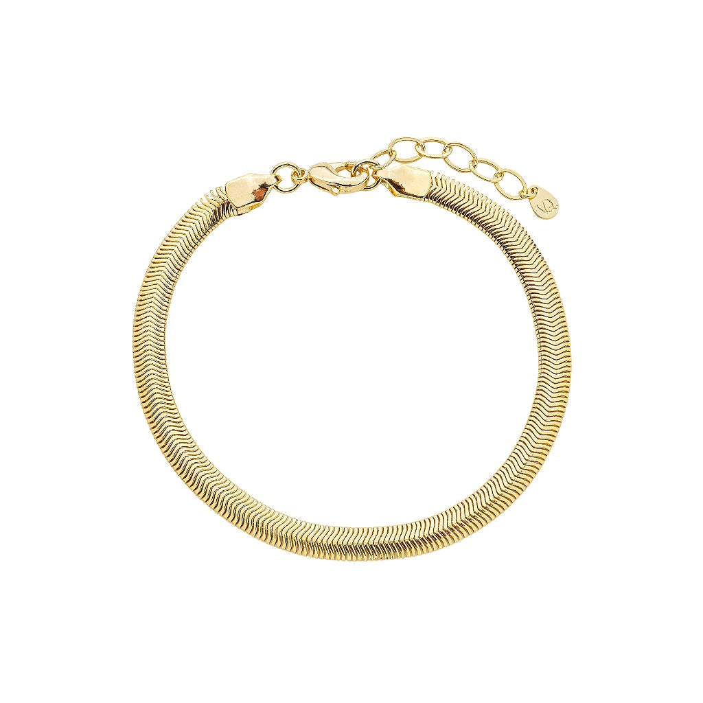 Pulseira Snake Media Banho de Ouro 18k