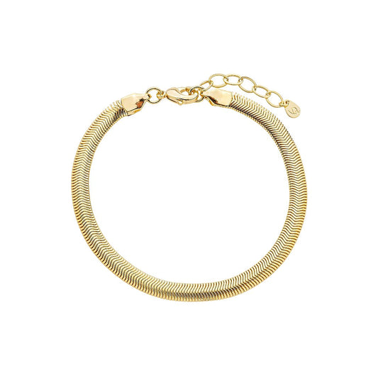 Pulseira Snake Media Banho de Ouro 18k